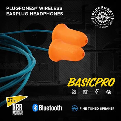 Plugfones Basic Pro: Wireless Bluetooth Foam Earplug – Side View