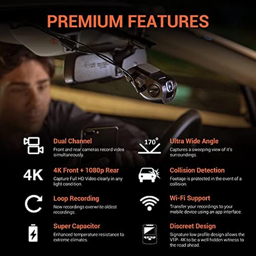 RexingUSA V1P 4K Dual Channel Dash Cam – Side View