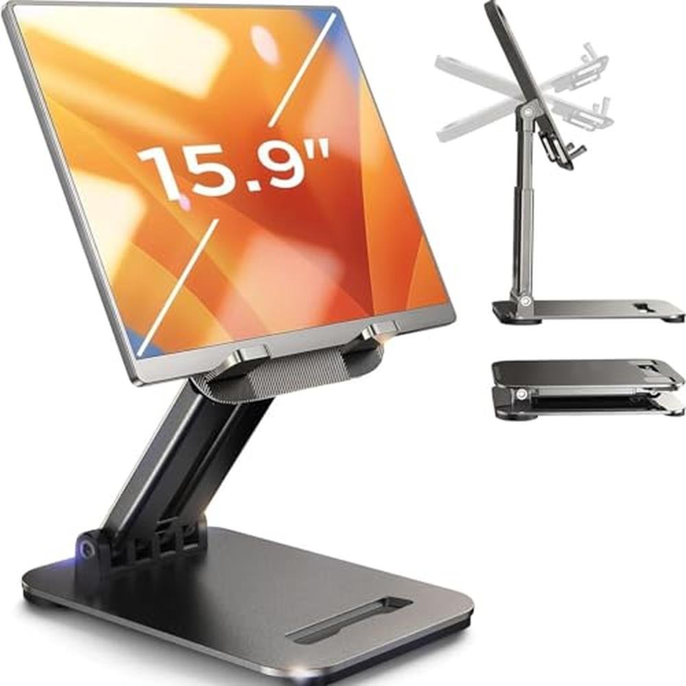iPad Stand: LISEN Tablet Stand Holder Desk Foldable – Front View