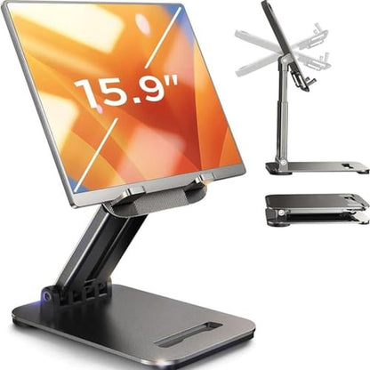 iPad Stand: LISEN Tablet Stand Holder Desk Foldable – Front View