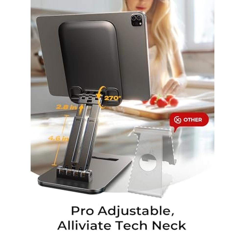 iPad Stand: LISEN Tablet Stand Holder Desk Foldable – In Use