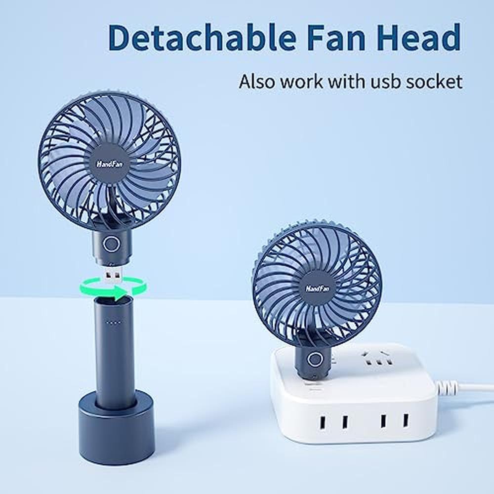 Fan Fans: Royal Blue Portable Handheld Fan – Close-up Detail