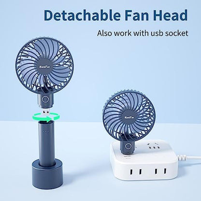 Fan Fans: Royal Blue Portable Handheld Fan – Close-up Detail