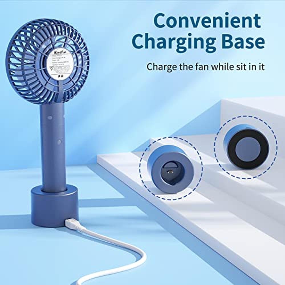 Fan Fans: Royal Blue Portable Handheld Fan – In Use