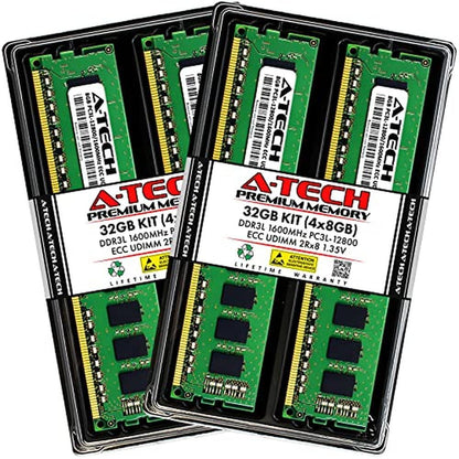 Tech Server: A-Tech 32GB Kit 4x8GB 2Rx8 PC3L-12800E DDR3 – Front View