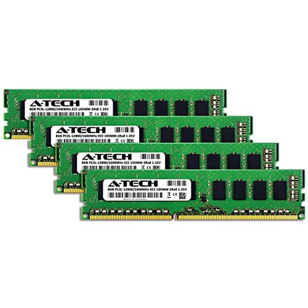 Tech Server: A-Tech 32GB Kit 4x8GB 2Rx8 PC3L-12800E DDR3 – Side View