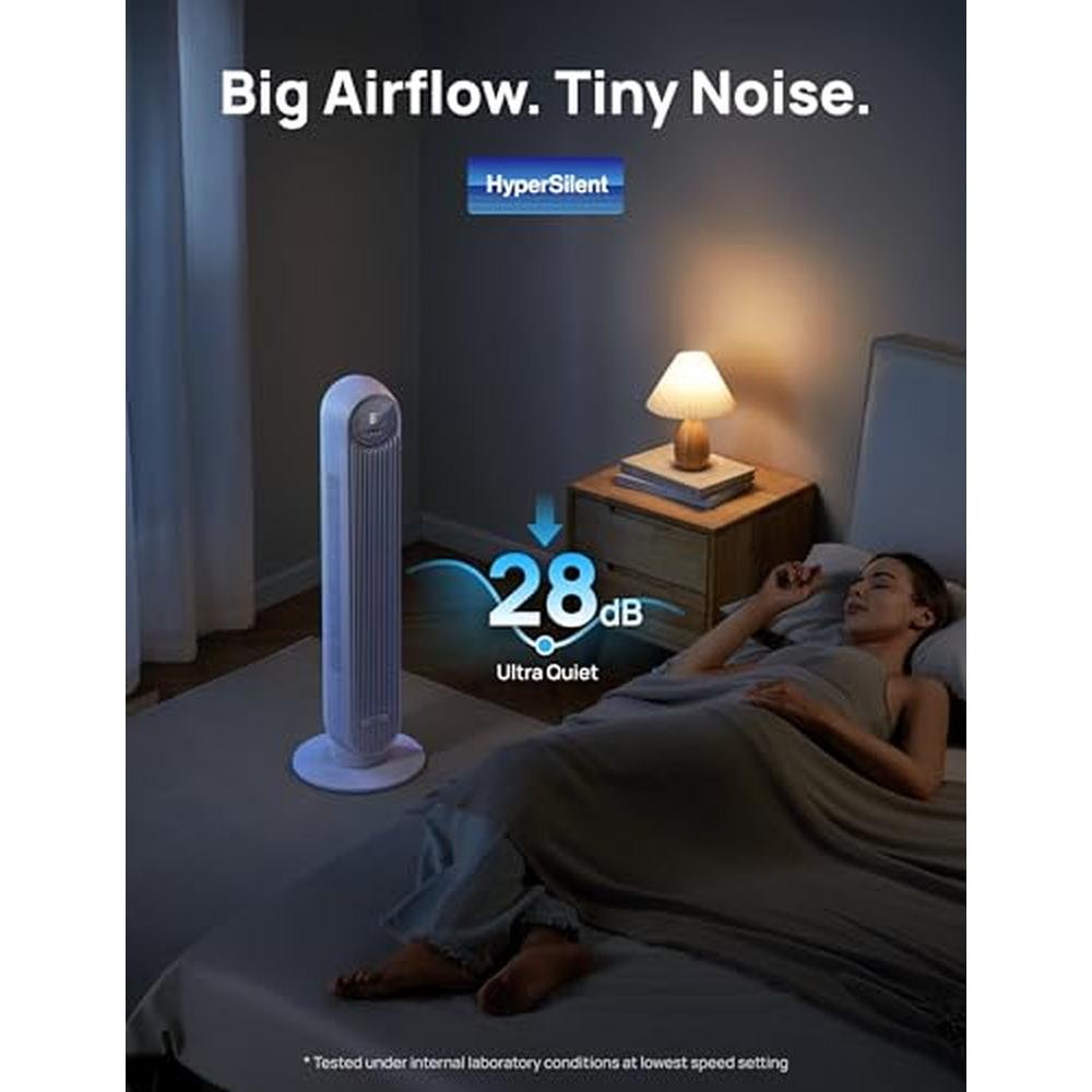 Dreo Tower Fan: Smart Standing Fan with 90-Degree – Close-up Detail