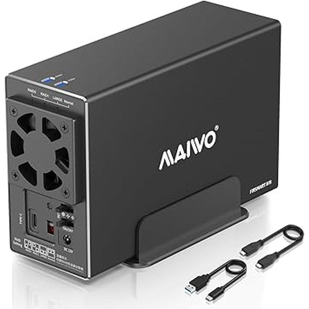 MAIWO Dual Bay RAID Enclosure – Front View