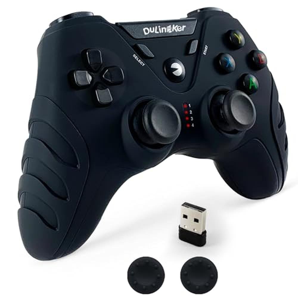 PS3 Controller: DuLingKer Wireless PC Gamepad with Hall – Front View