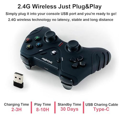 PS3 Controller: DuLingKer Wireless PC Gamepad with Hall – Close-up Detail