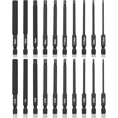 Hex Bit Set: NAUIX 20-Piece S2 Steel Hex Bit Socket Set – Front View