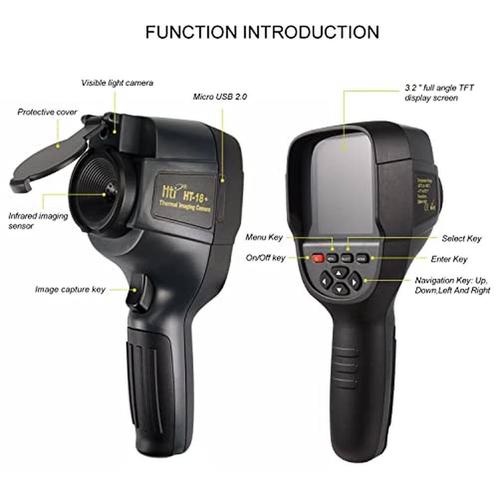 256X192 Higher IR Resolution HT-18+ Handheld Thermal Camera – Side View