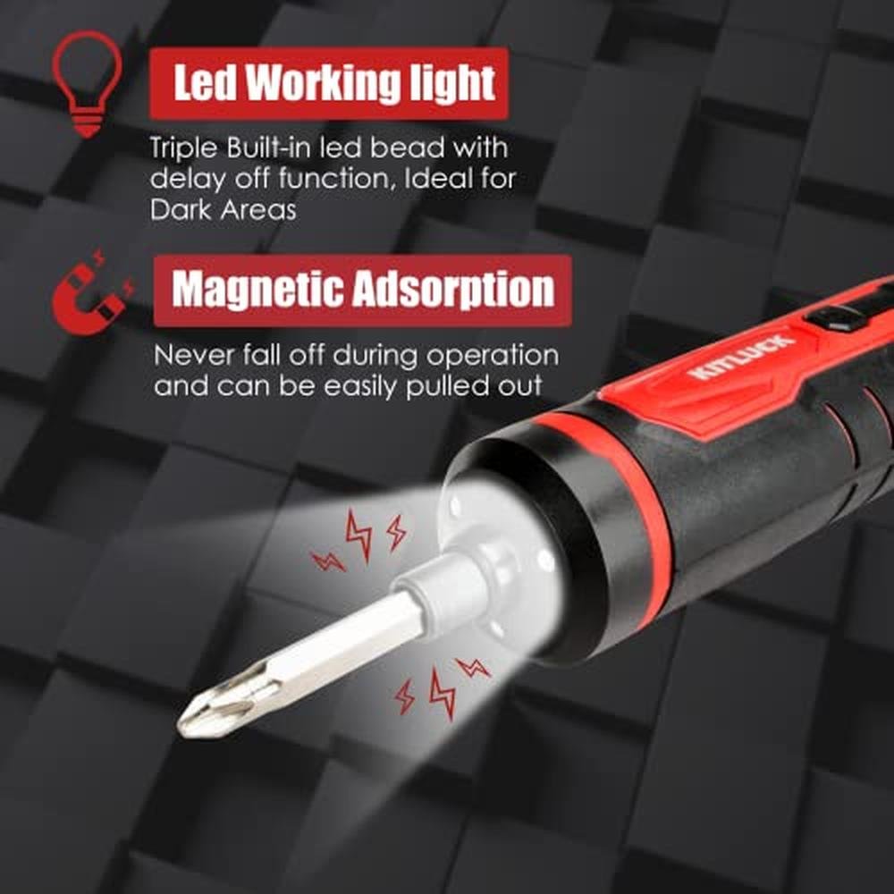 Electric Screwdriver: KITLUCK 4V Power Cordless – In Use
