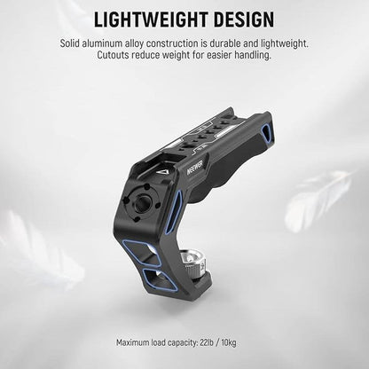 Camera Neewer: Neewer Top Handle with 3/8 Arri Locating Pins – In Use
