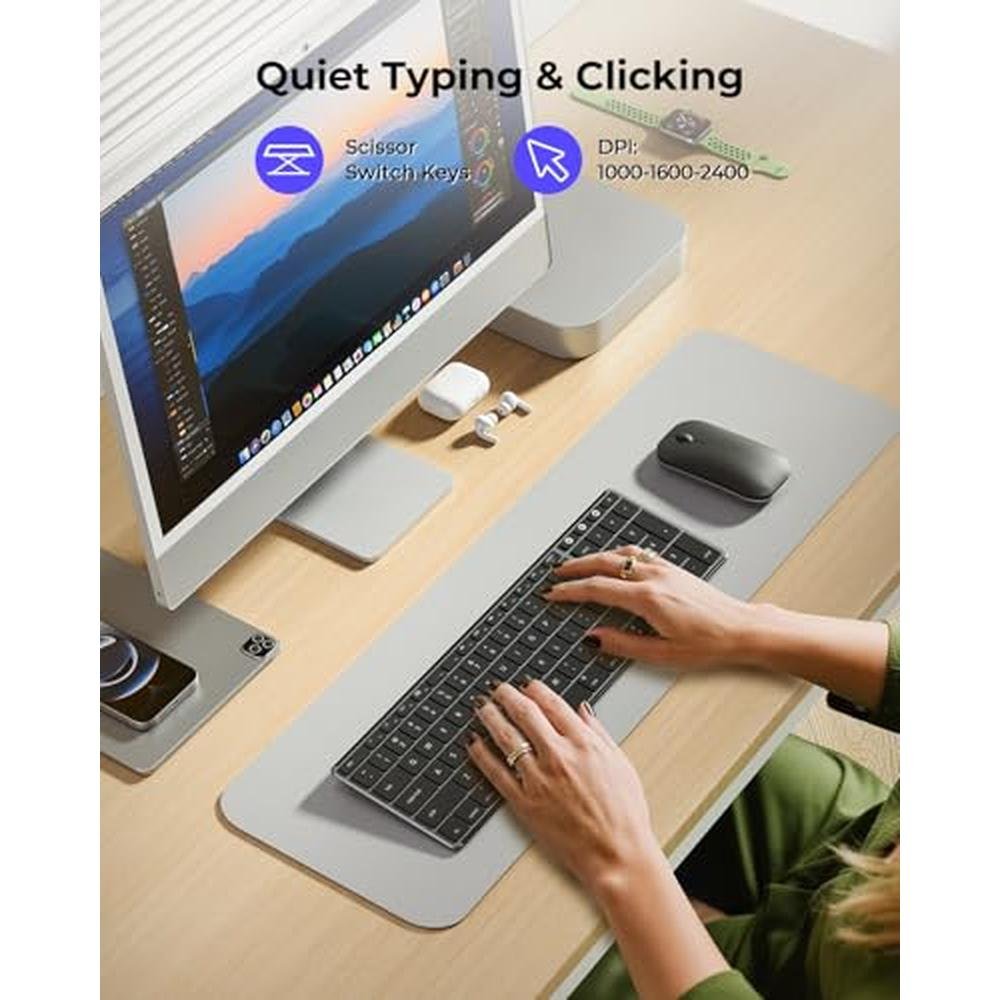 Keyboard Mouse: Seenda SKM64-2 Multi-Device Rechargeable – In Use