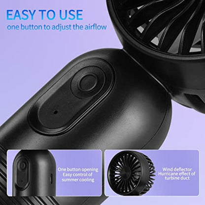 Portable Fan: Premium 3-Speed Handheld Personal Fan – Close-up Detail