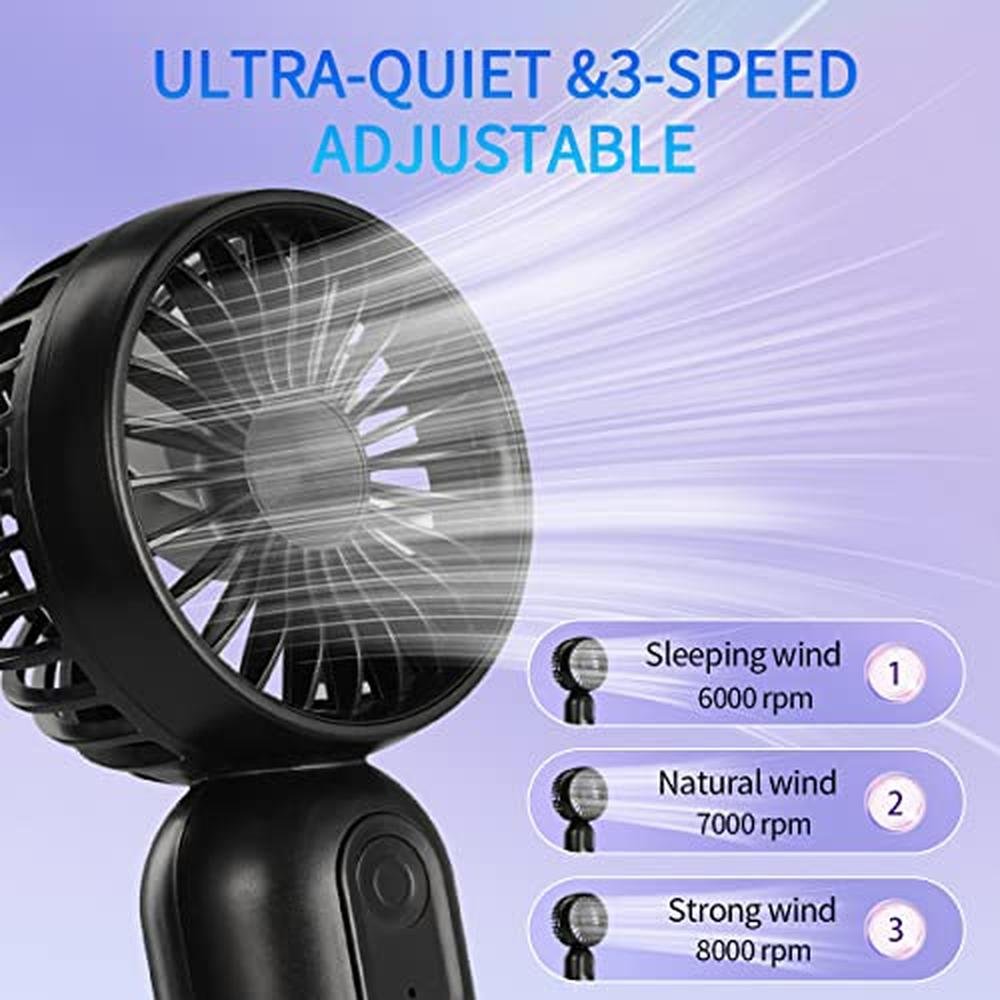 Portable Fan: Premium 3-Speed Handheld Personal Fan – In Use