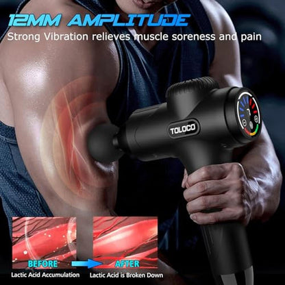 Massage Gun: TOLOCO Deep Tissue Percussion Massage Gun – In Use