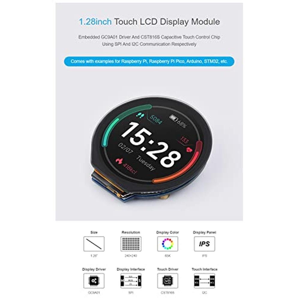 240 Coolwell: Round LCD with Touch Panel for Raspberry Pi – In Use