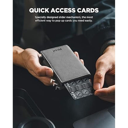 Holder Wallet: VULKIT Card Holder Wallet with Airtag Holder – Close-up Detail