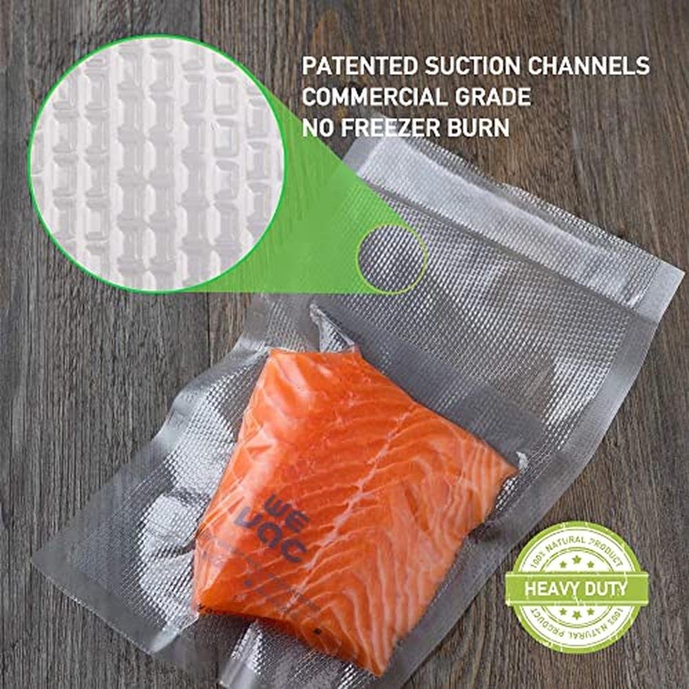 Food Vacuum Sealer Bags: Wevac 6''x10'' & 8''x12'' 300 – Side View