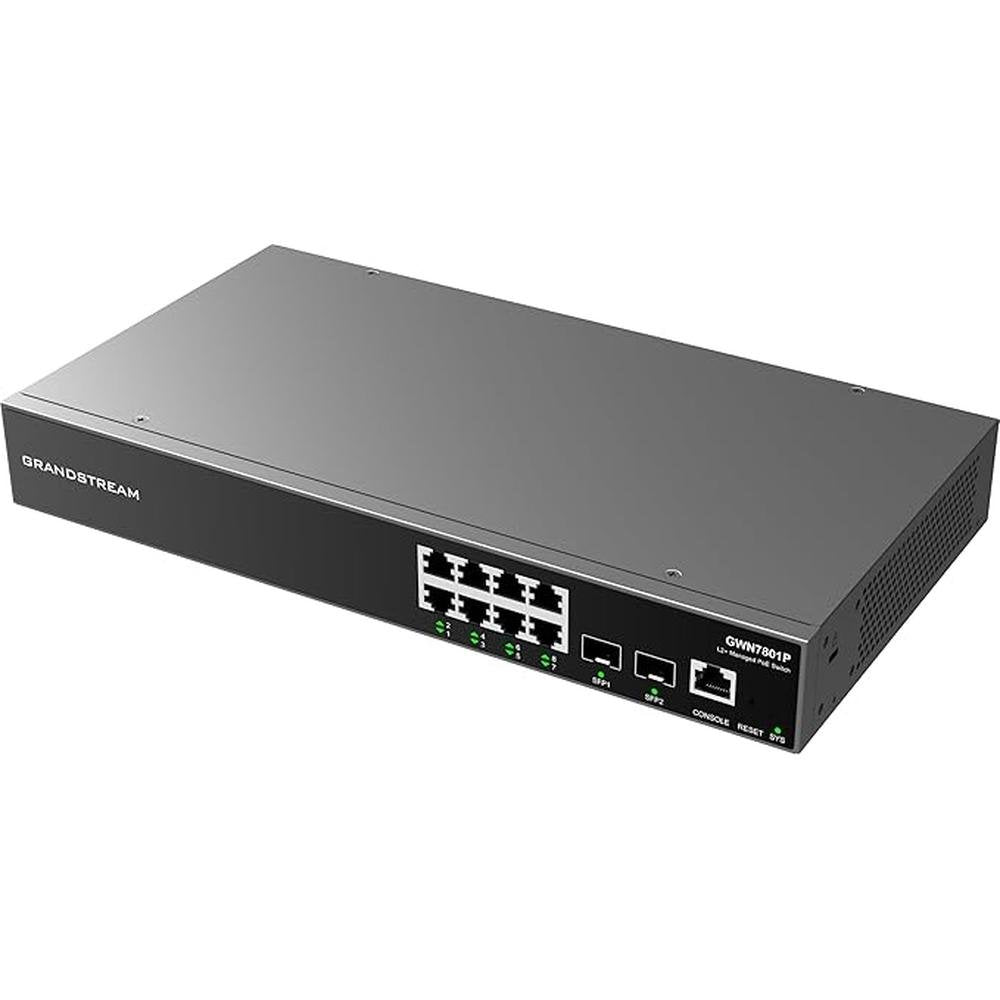 Grandstream GWN7801P: 8-Port Gigabit Ethernet Layer 2+ – Close-up Detail