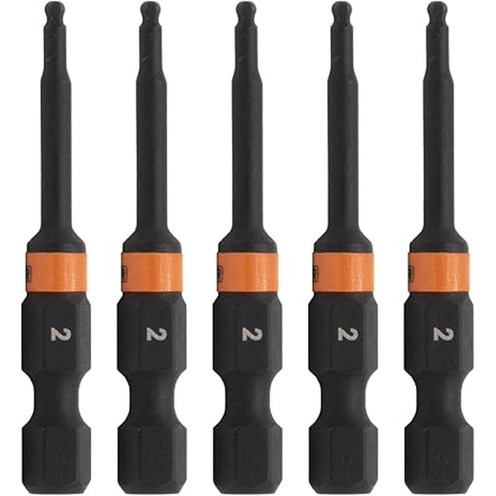 Hex Ball: Railer 2mm Ball-End Hex Impact Driver Bits – Front View