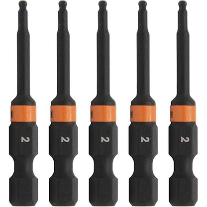 Hex Ball: Railer 2mm Ball-End Hex Impact Driver Bits – Front View