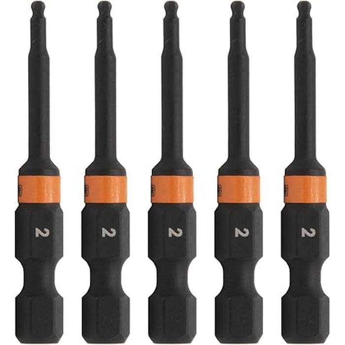 Hex Ball: Railer 2mm Ball-End Hex Impact Driver Bits – Front View