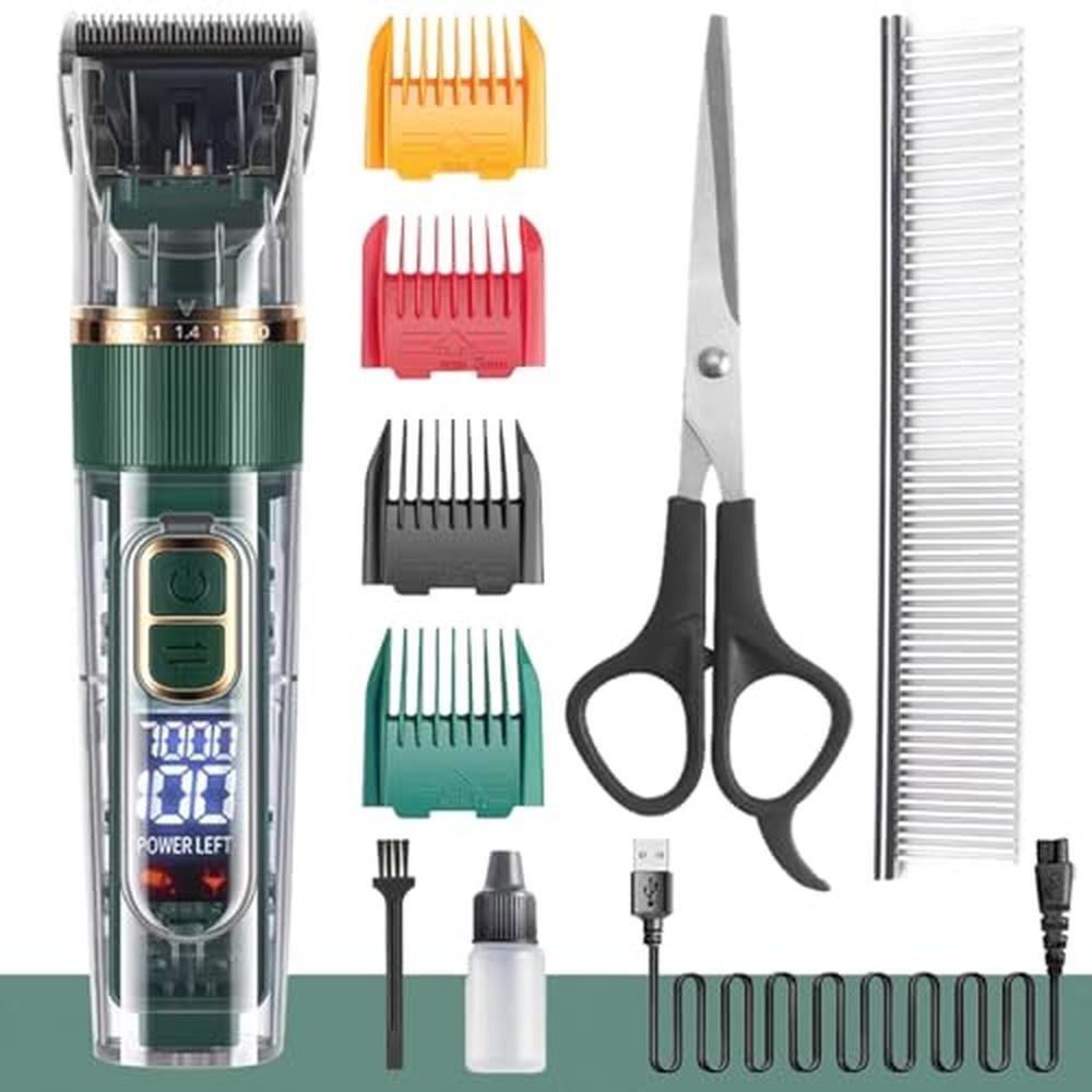 Clippers Dog: JAVENYIMAN Dog Hair Clippers Kit With LED – Front View