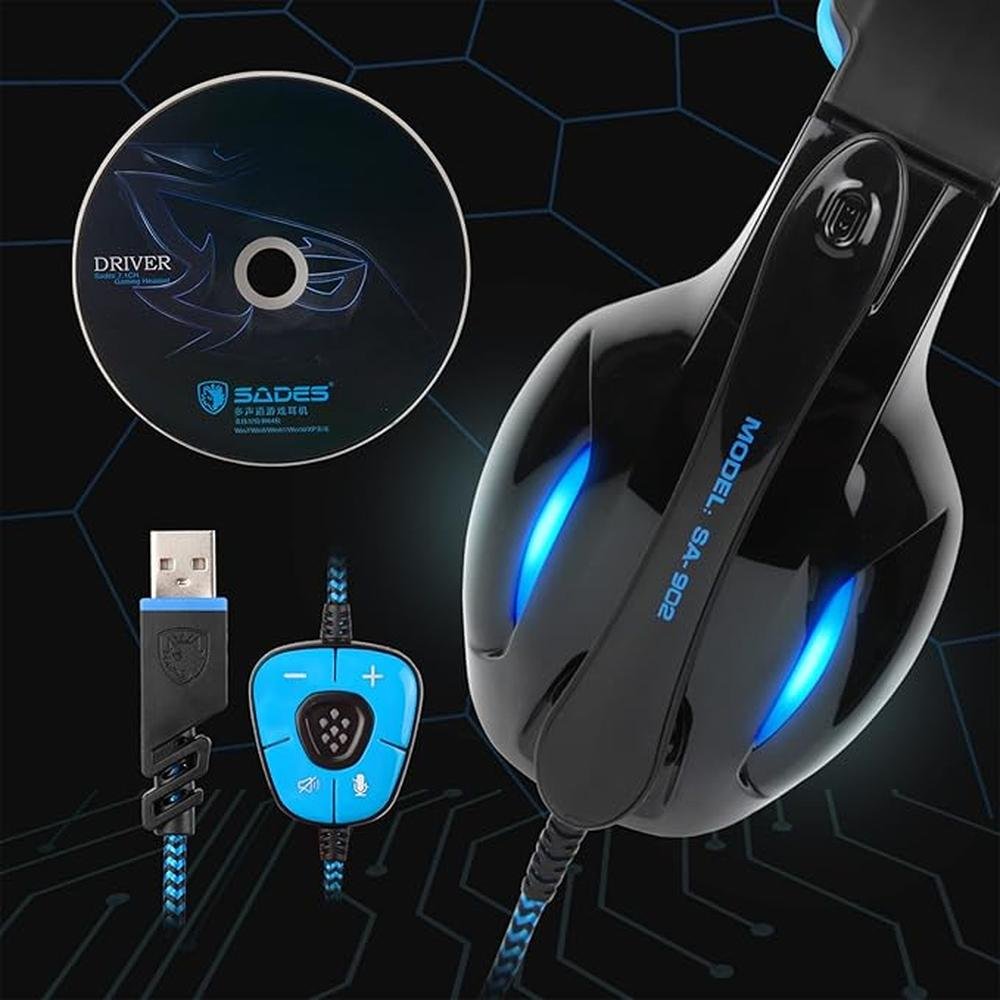 SADES SA902 Stereo Gaming Headset 7.1 USB Surround Sound PC – Close-up Detail