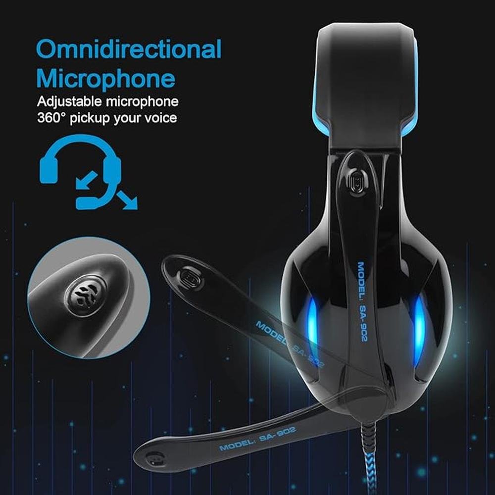 SADES SA902 Stereo Gaming Headset 7.1 USB Surround Sound PC – In Use