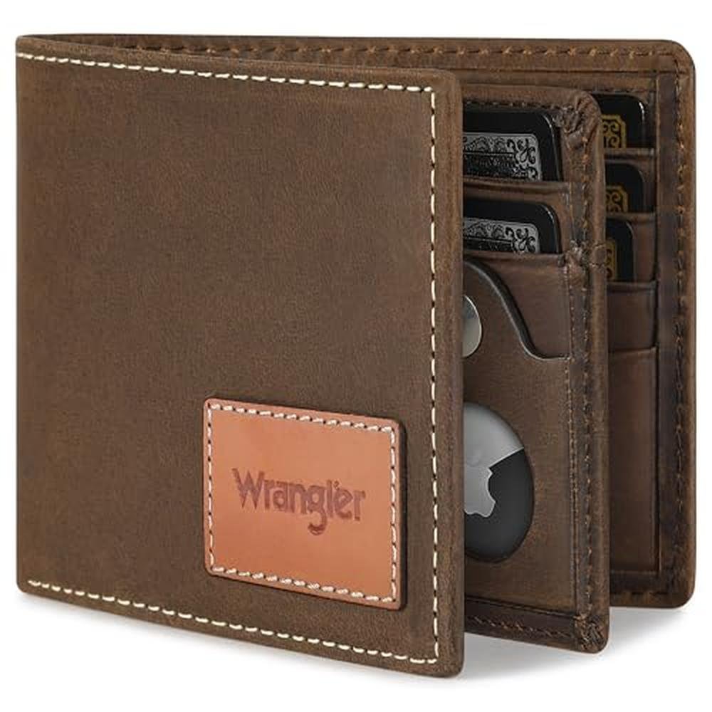 Wrangler Men's Wallet with AirTag Holder – Front View
