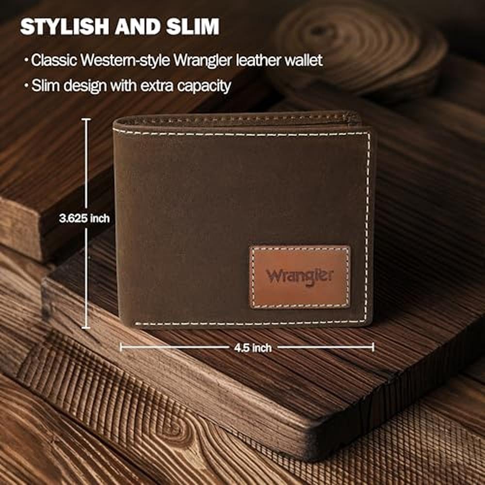 Wrangler Men's Wallet with AirTag Holder – Side View
