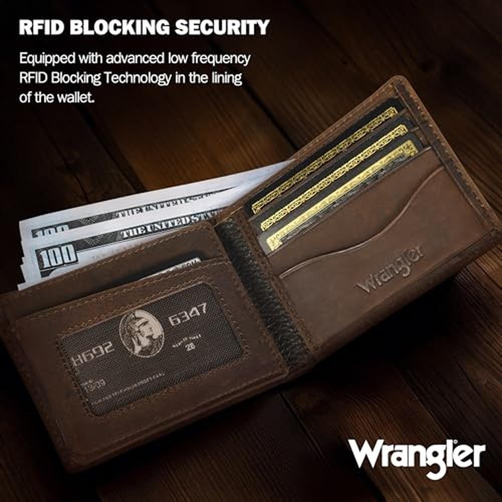 Wrangler Men's Wallet with AirTag Holder – In Use
