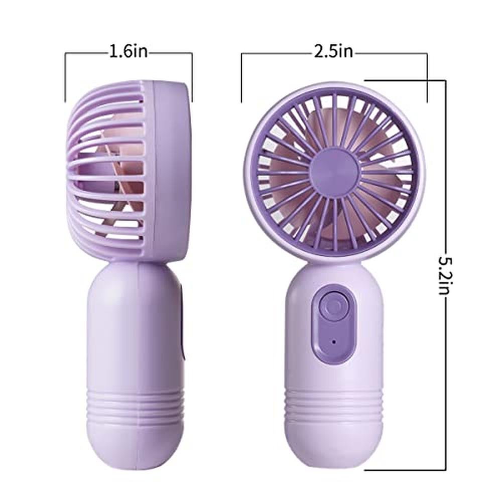 Portable Fan: Mini Handheld Battery Operated Fan 3 Pack – Side View