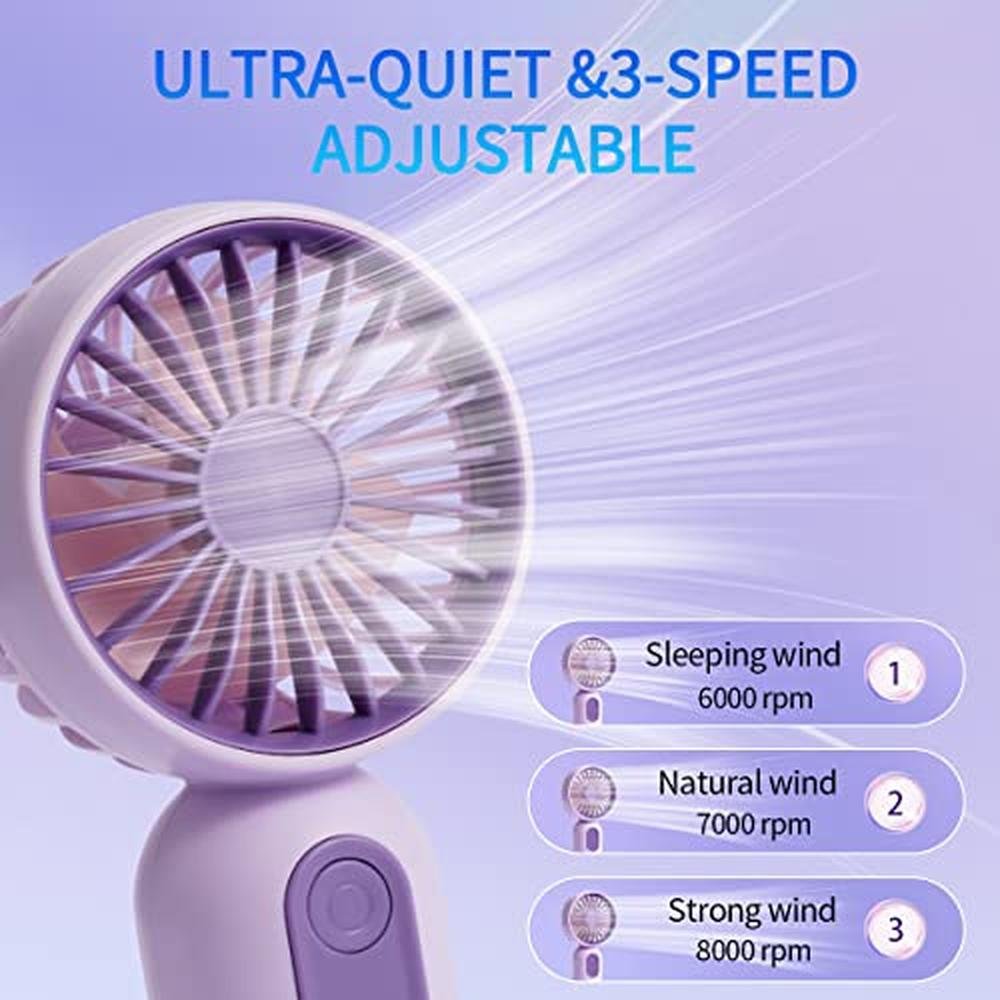 Portable Fan: Mini Handheld Battery Operated Fan 3 Pack – Close-up Detail