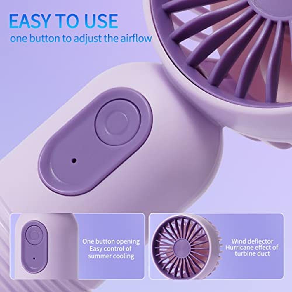 Portable Fan: Mini Handheld Battery Operated Fan 3 Pack – In Use