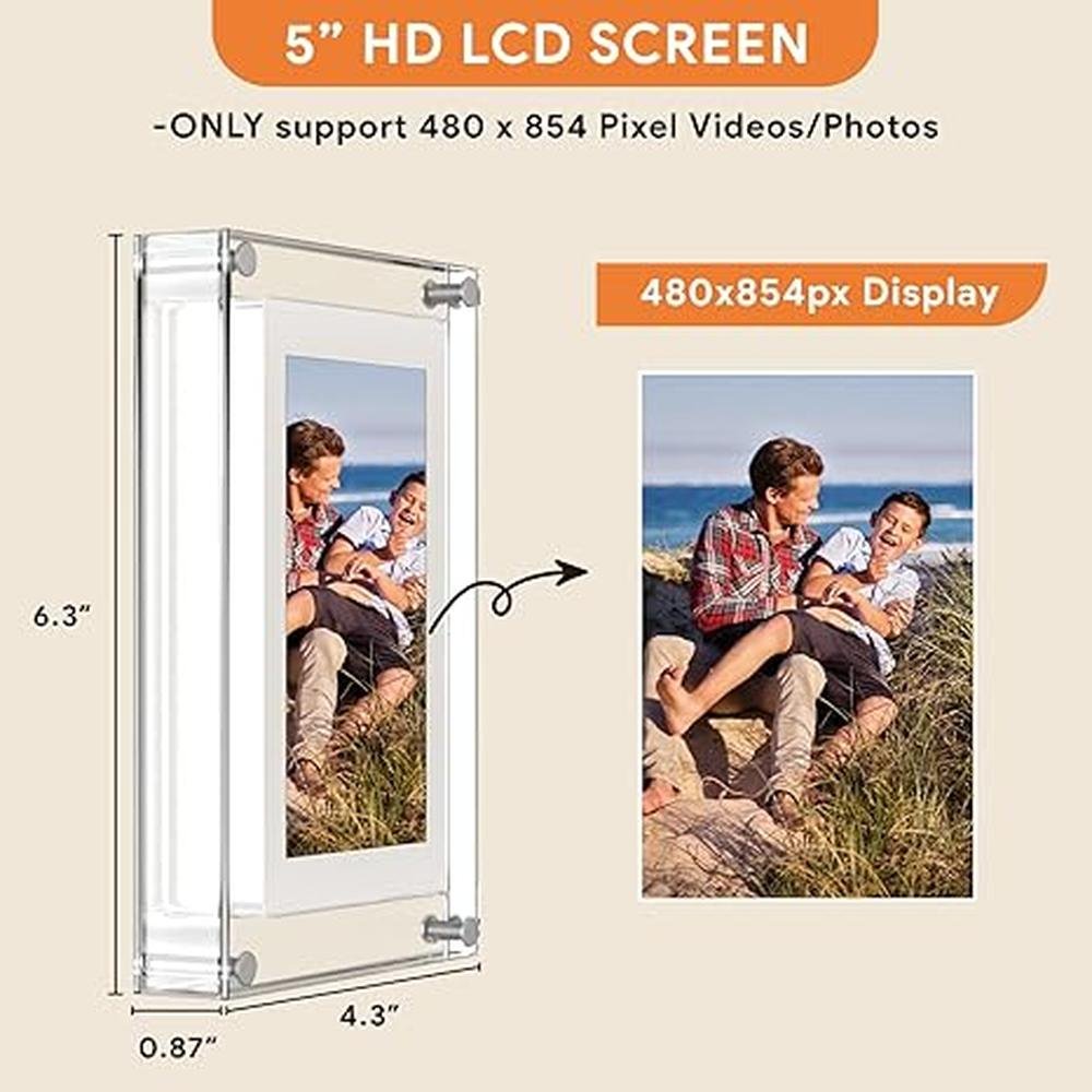 Acrylic Picture Frame: HAKRDRDO 5-Inch Digital Frame – Close-up Detail
