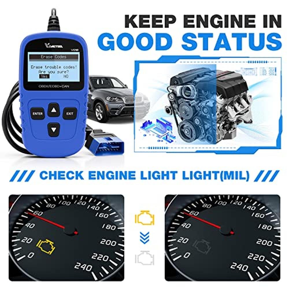 VDIAGTOOL VD10 OBD2 Scanner Code Reader Car Diagnostic Tool – Side View