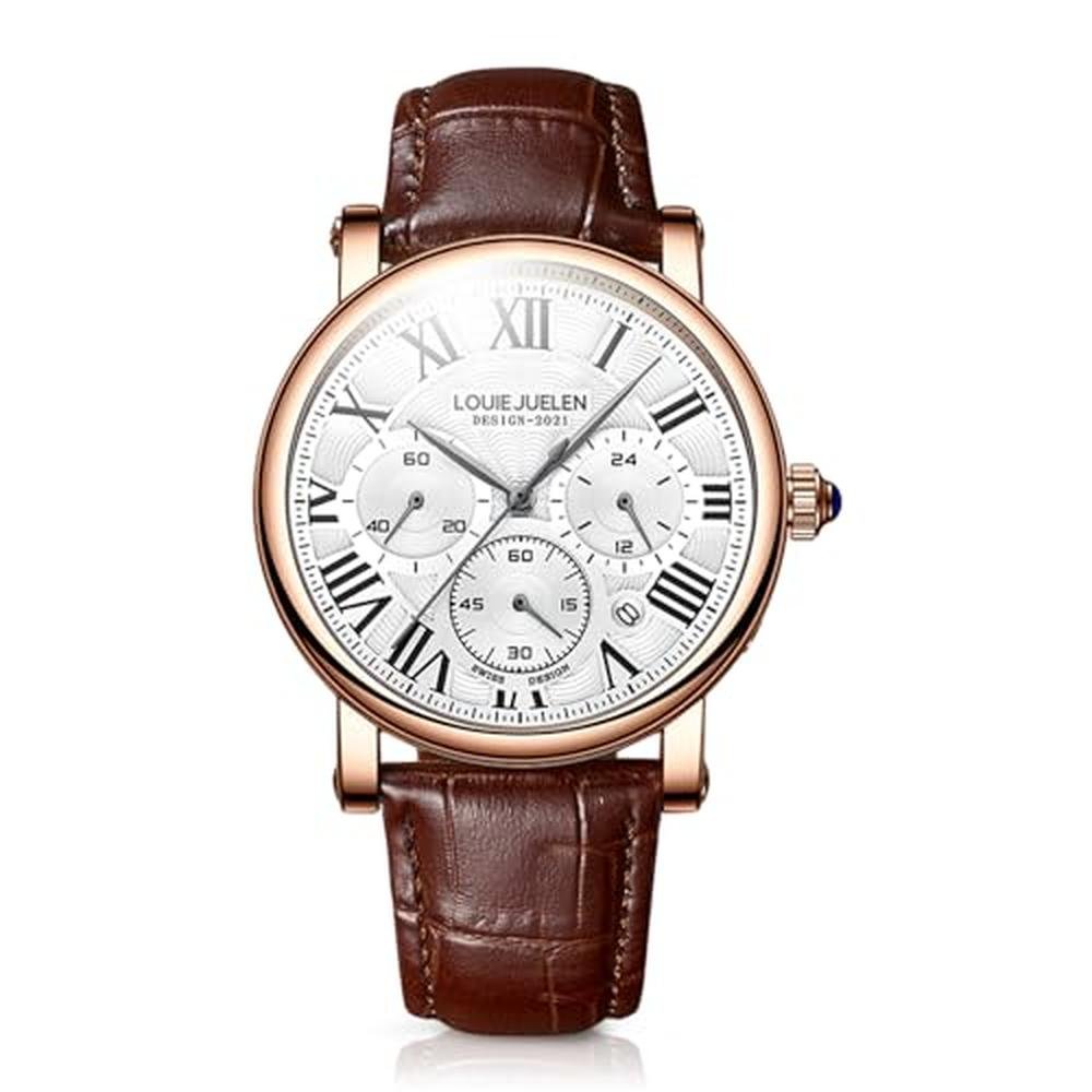 Men Watch: eYotto Stainless Steel Business Watch – Front View