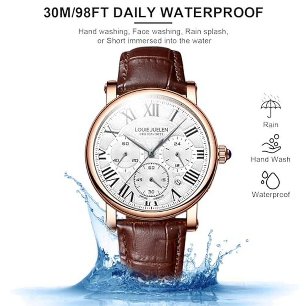 Men Watch: eYotto Stainless Steel Business Watch – Close-up Detail