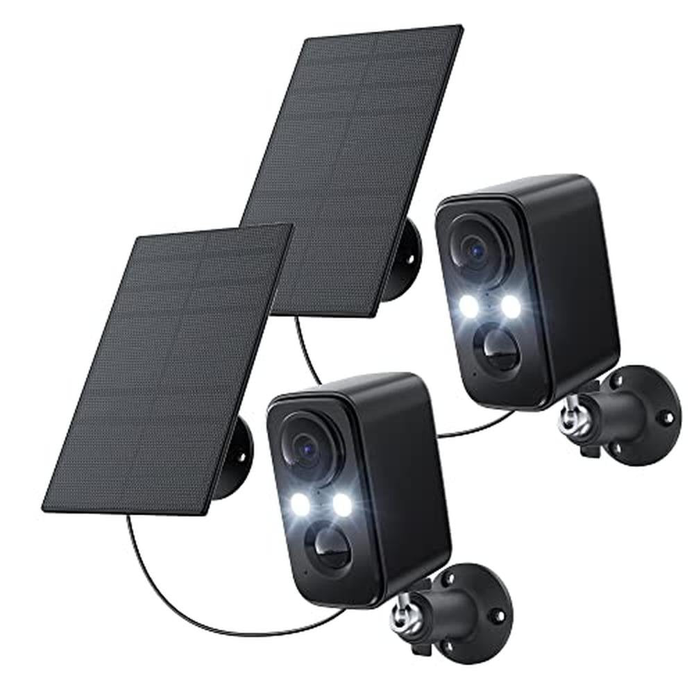 Security Cameras: IHOXTX Wireless Outdoor Flood Light Solar – Front View
