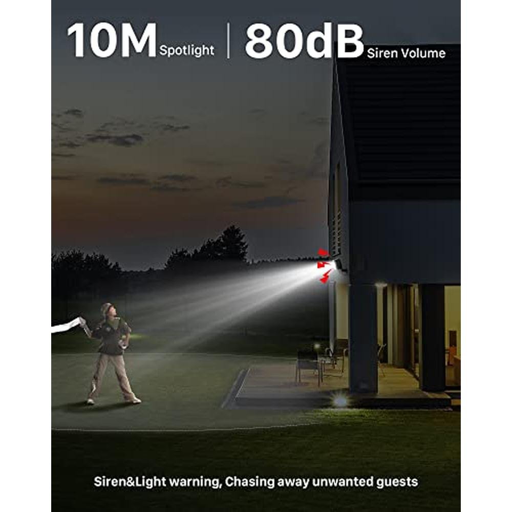 Security Cameras: IHOXTX Wireless Outdoor Flood Light Solar – Close-up Detail