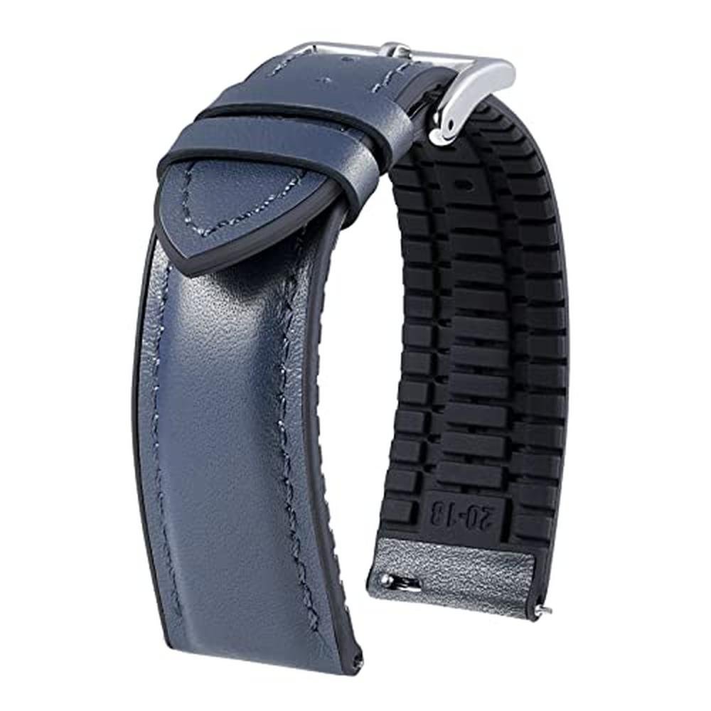 Leather Watch: BINLUN Micro-Perforated Leather Watch Bands – Front View