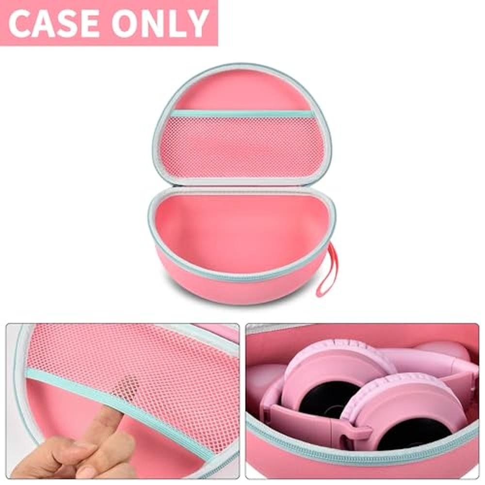Pink Headphone: Premium Case for Kids' Wireless Headphones – Side View