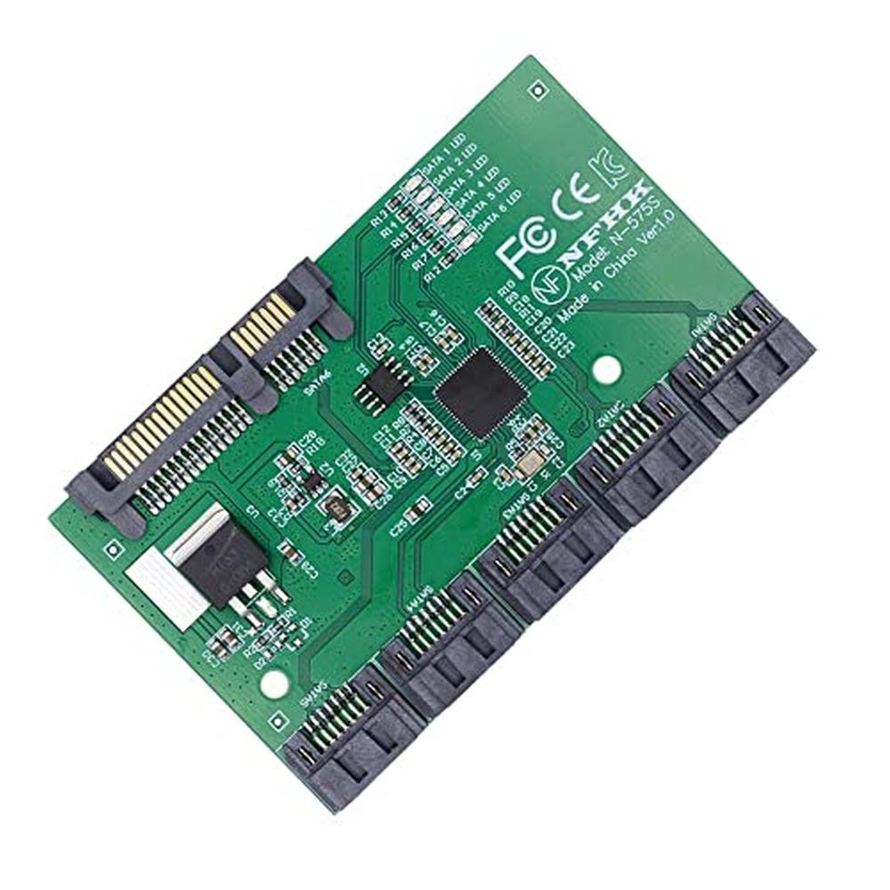 xiwai SATA HUB Ports 3.0 6Gbps 1 to 5 Splitter Adapter – Front View