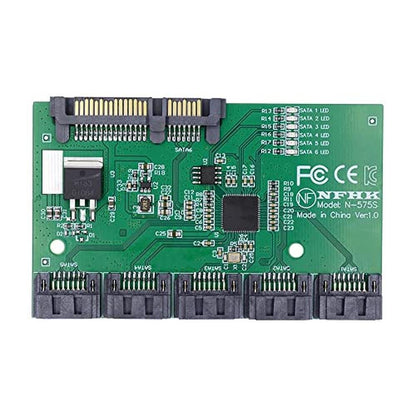 xiwai SATA HUB Ports 3.0 6Gbps 1 to 5 Splitter Adapter – Side View