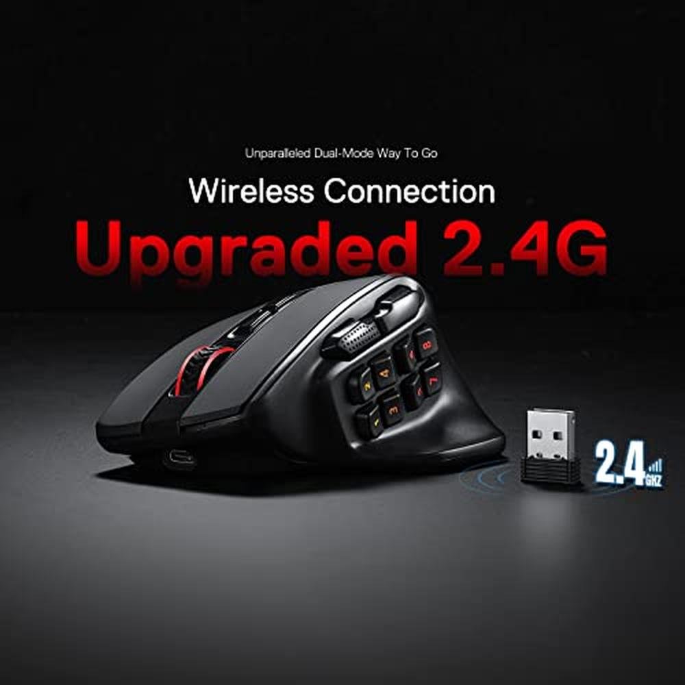 Redragon M811 PRO Wireless MMO Gaming Mouse – Side View