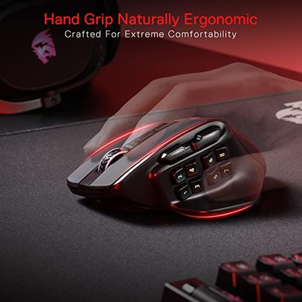 Redragon M811 PRO Wireless MMO Gaming Mouse – Close-up Detail